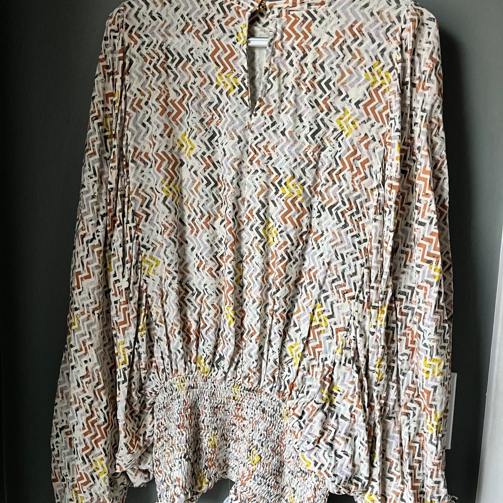 Patterned Long Sleeve Women's Top
